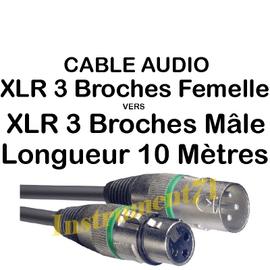 cable XLR 3 male vers XLR 3 Femelle 10m
