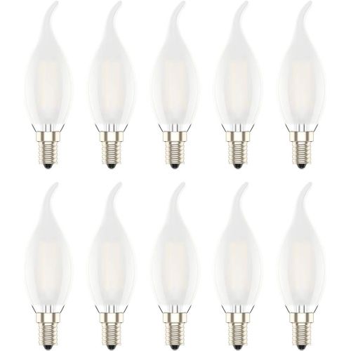 Atesny 10x Ampoule De Bougie, C35 E14 Non Dimmable, Led Ampoule À Filament 4w,4w Équivalent Ampoule Incandescente 30w, Doux Blanc Chaud 2700k, Petite Vis Edison,Ac220-240v[Den5283626]