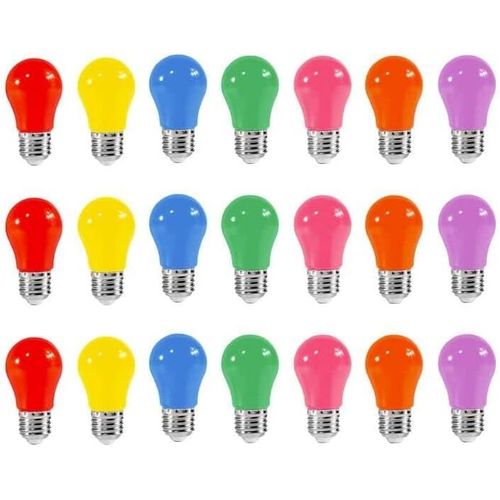 Ampoule Colorée E27, 3w Led Ampoules Couleur, Ampoules Led De Couleurs Mélangées,Rouge Jaune Bleu Vert Orange Violet Rose,Pour Guirlande Colorée Halloween Décoration De Fête De Noë[Den5285803]