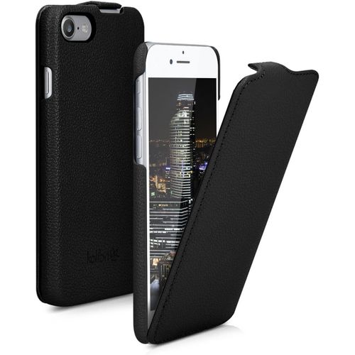 Housse Rabattable Pochette Ultra Fine Compatible Avec Apple Iphone Se (2022) / Iphone Se (2020) / Iphone 8 / Iphone 7 - Étui De Protection En Cuir - Noir[Pro52908178]