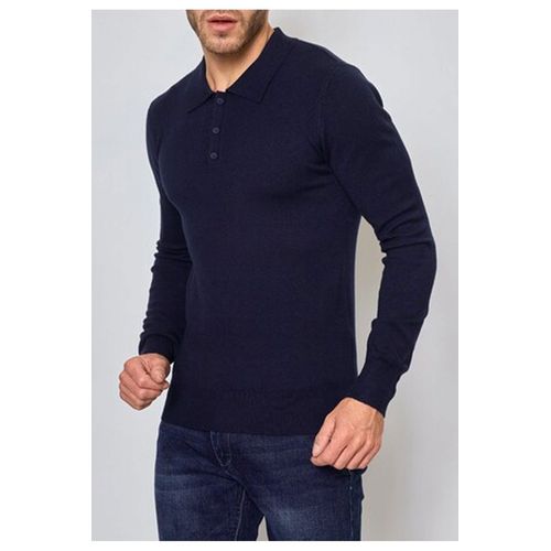 Pull Col Polo Marine Homme