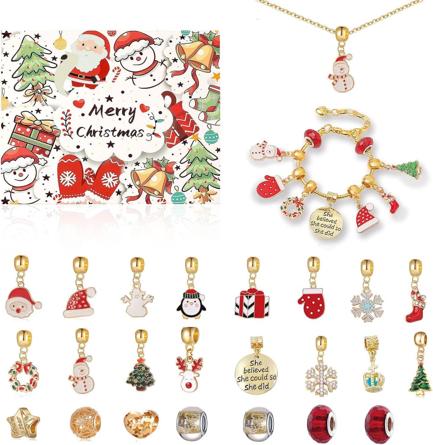 Acheter Bracelet calendrier de l'Avent pour fille, thème de noël