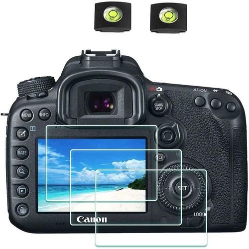Film Protection Ecran pour Canon EOS 6D Mark II / 7D Mark II Appareil Photo et Housse de Sabot, Protecteur Verre Trempé Optique 0,3mm Dureté 9H Anti-Rayure Anti-Bulle -Lot de 3