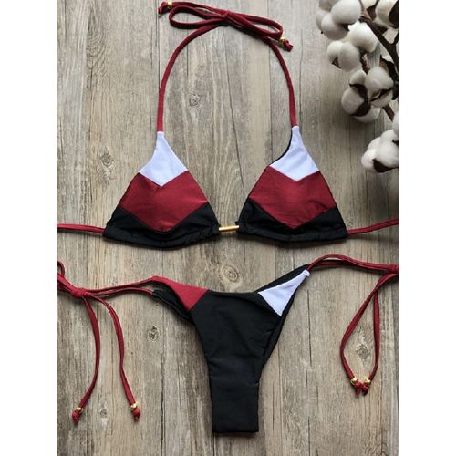 Sexy Licou Maillot De Bain Femmes String Micro Bikini Push Up 2023 Bikini Brésilien Plante Tropicale Maillot De Bain Imprimé String Mini Maillot De Bain