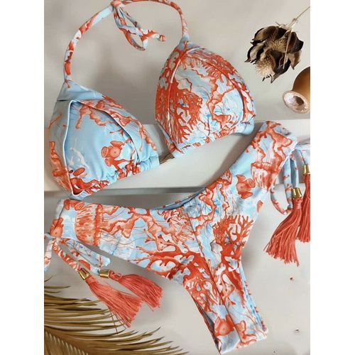 2022 Ensemble Bikini Femmes Maillots De Bain Push Up Maillot De Bain Bas Imprimé Brésilien Biquini Maillot De Bain Plage