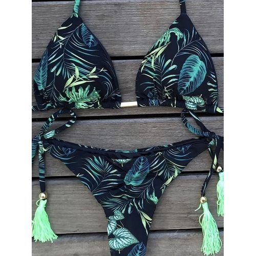 Ruotongsept Sexy Micro Bikinis Ensemble 2024 Maillot De Bain Femmes Plume Imprimé Maillot De Bain Bandeau Femme Maillot De Bain Brésilien Biquinis