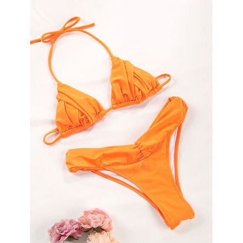 Ensemble De Bikini Plissé À Plis Brésiliens,Micro Bikinis Sexy,Maillot De Bain Pour Femmes,Maillot De Bain Triangle Féminin,Maillot De Bain Pour Vêtements De Plage,2023