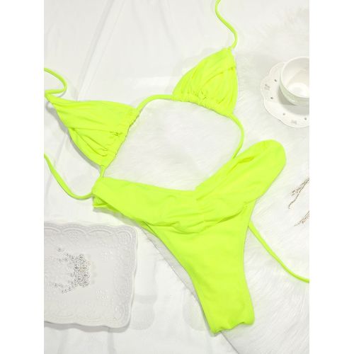 Ensemble De Bikini Plissé À Plis Brésiliens,Micro Bikinis Sexy,Maillot De Bain Pour Femmes,Maillot De Bain Triangle Féminin,Maillot De Bain Pour Vêtements De Plage,2023