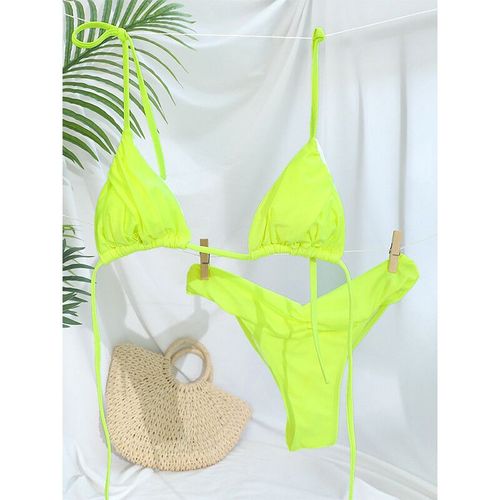 Triangle Bikinis Sexy Maillot De Bain Femmes Maillot De Bain Bandeau 2024 Bikini Ensemble Couleur Unie Maillots De Bain Deux Pièces Costume Femme Maillots De Bain
