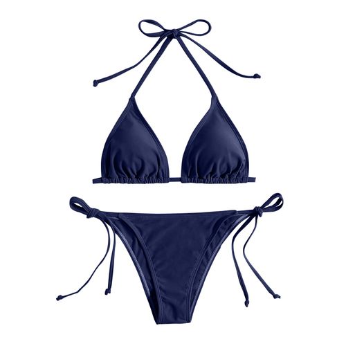 Maillots De Bain String Bikini Ensemble Sexy Bleu Marine Maillots De Bain Femme Sexy Maillots De Bain Bikinis Triangle Pansement Femme Maillots De Bain