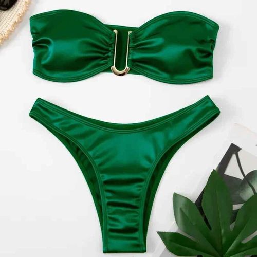 2024 Été Solide Push Up Femme Maillot De Bain Plage Sexy Bikini Ensemble Solide Maillot De Bain Pour Femmes Maillots De Bain Bandeau Maillot De Bain