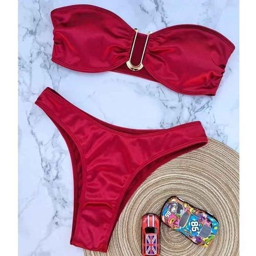 2024 Été Solide Push Up Femme Maillot De Bain Plage Sexy Bikini Ensemble Solide Maillot De Bain Pour Femmes Maillots De Bain Bandeau Maillot De Bain