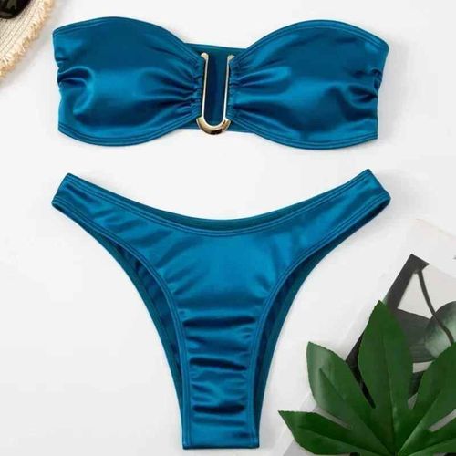2024 Été Solide Push Up Femme Maillot De Bain Plage Sexy Bikini Ensemble Solide Maillot De Bain Pour Femmes Maillots De Bain Bandeau Maillot De Bain
