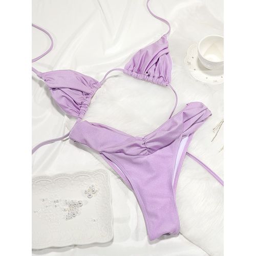 Ensemble De Bikini Plissé À Plis Brésiliens,Micro Bikinis Sexy,Maillot De Bain Pour Femmes,Maillot De Bain Triangle Féminin,Maillot De Bain Pour Vêtements De Plage,2023