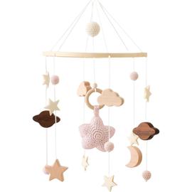 Cloche de lit mobile en feutre pour bébé - Carillon éolien mobile avec  boules en feutre - Nuages 