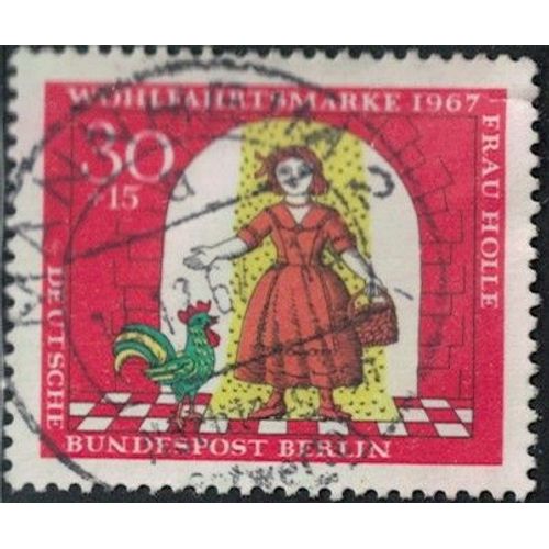 Allemagne 1967 Oblitéré Used Frau Holle Avec Panier Et Coq Y&t De B428 Su
