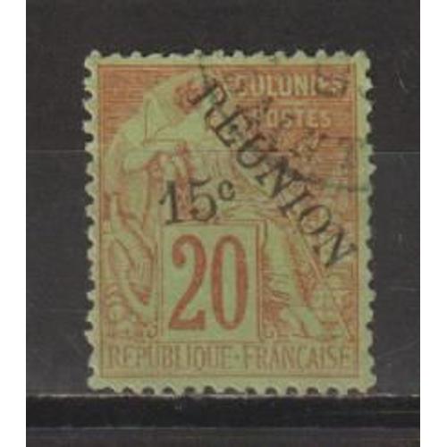Île De La Réunion, 1891, N°30 (Surchargé), Oblitéré.