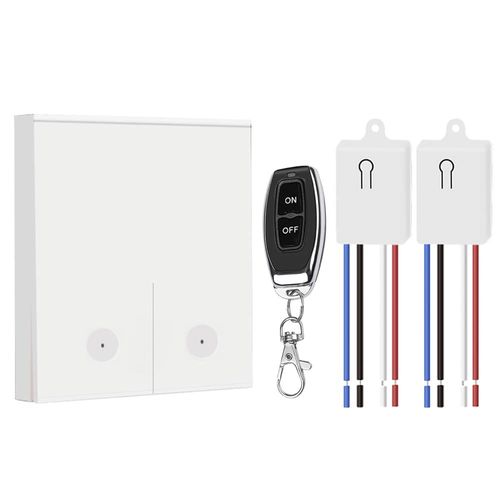 Interrupteur d'éclairage et mini récepteur,portée de 200 pieds,interrupteur de télécommande sans fil AC 220V 230V,sans WiFi requis,pour les lumières,les ventilateurs,pompe