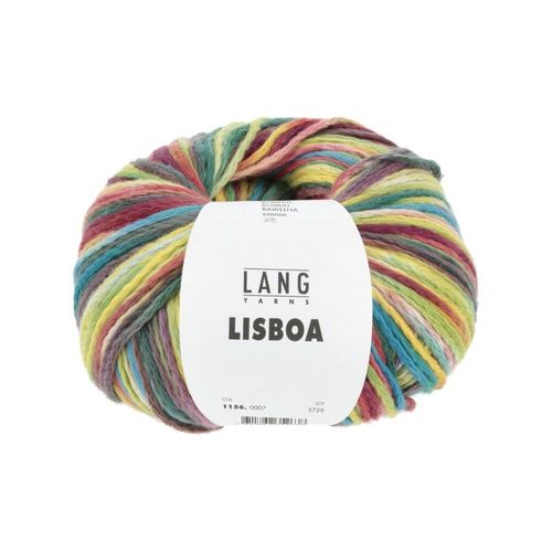Pelote De Coton À Tricoter Lisboa - 100gr ¿ Lang Yarns - 100% Coton, Légèreté Et Éclat Inspirés Du Portugal. Color : 07 Multicolore