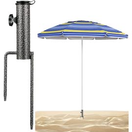 Pied De Parasol Avec Goupille De Pelouse Pour Parasol, Support De Parasol Amovible, Support De