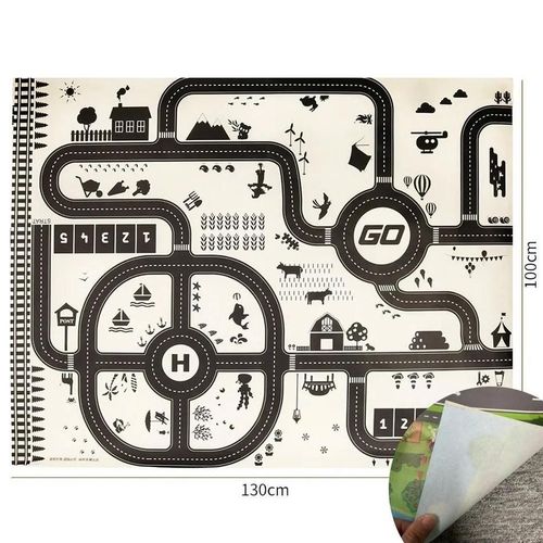 Tapis De Jeu Pour Enfants, Surface D'activité Imperméable, Carte De Route, Animal, Jouet Pour Bébé, Dinosaure, Portable, Ferme, Route, Non Toxique-Mat 100x130cm-En24