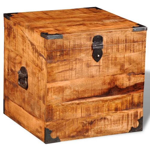 Coffre De Rangement Cubique Bois Massif De Manguier