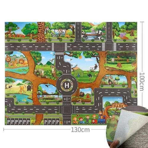 Tapis De Jeu Pour Enfants, Surface D'activité Imperméable, Carte De Route, Animal, Jouet Pour Bébé, Dinosaure, Portable, Ferme, Route, Non Toxique-Mat 100x130cm-En42