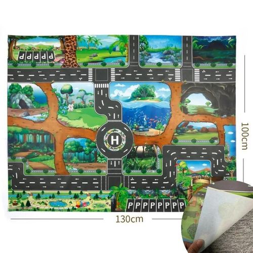 Tapis De Jeu Pour Enfants, Surface D'activité Imperméable, Carte De Route, Animal, Jouet Pour Bébé, Dinosaure, Portable, Ferme, Route, Non Toxique-Mat 100x130cm-En41