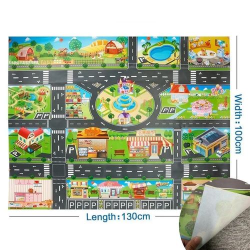 Tapis De Jeu Pour Enfants, Surface D'activité Imperméable, Carte De Route, Animal, Jouet Pour Bébé, Dinosaure, Portable, Ferme, Route, Non Toxique-Mat 100x130cm-En25