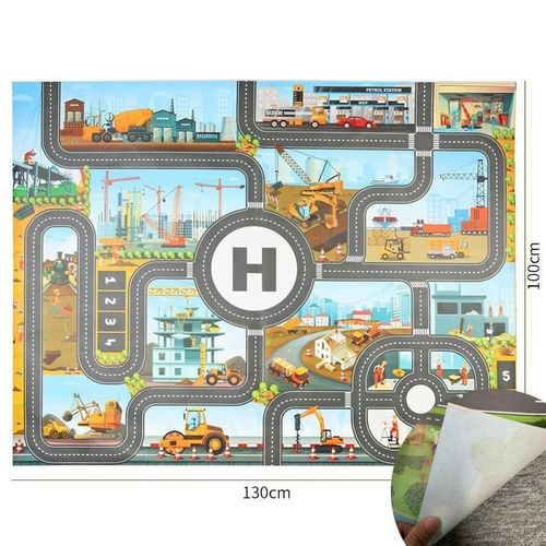 Tapis De Jeu Pour Enfants, Surface D'activité Imperméable, Carte De Route, Animal, Jouet Pour Bébé, Dinosaure, Portable, Ferme, Route, Non Toxique-Mat 100x130cm-En22