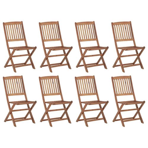 Chaises Pliables D'extérieur 8 Pcs Bois D'acacia Solide