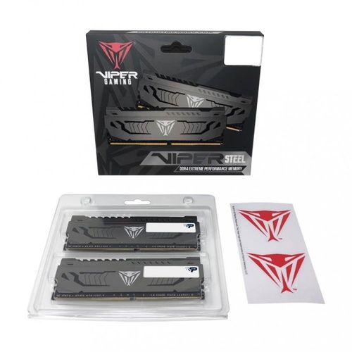 Patriot Viper Steel atmintis, DDR4, 16 Go, 3200MHz, CL16 (PVS416G320C6K) (RAM DDR4, U-DIMM), Mémoire vive, Gris