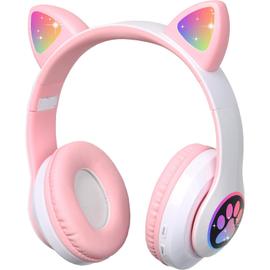 Casque sans fil Bluetooth Cat Ear pour enfants, lumière LED, pliable, HiFi,  musique stéréo, écouteurs pour filles, écouteurs pour PC, casque de  téléphone, mignon - AliExpress