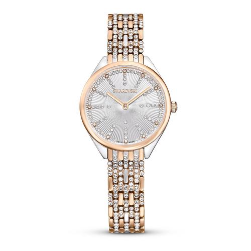 Montre Swarovski Attract Rosée Et Boitier Argenté