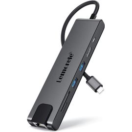 HUAG-Hub Adaptateur USB C avec Ethernet RJ45 10/100/1000M, 4K HDMI, PD 100W, 2 USB, SD/TF pour MacBook Air/Pro M1, iPad, ChromeBook Pixel, Matebook, SteamDeck, Switch, PC Tablette Type-C