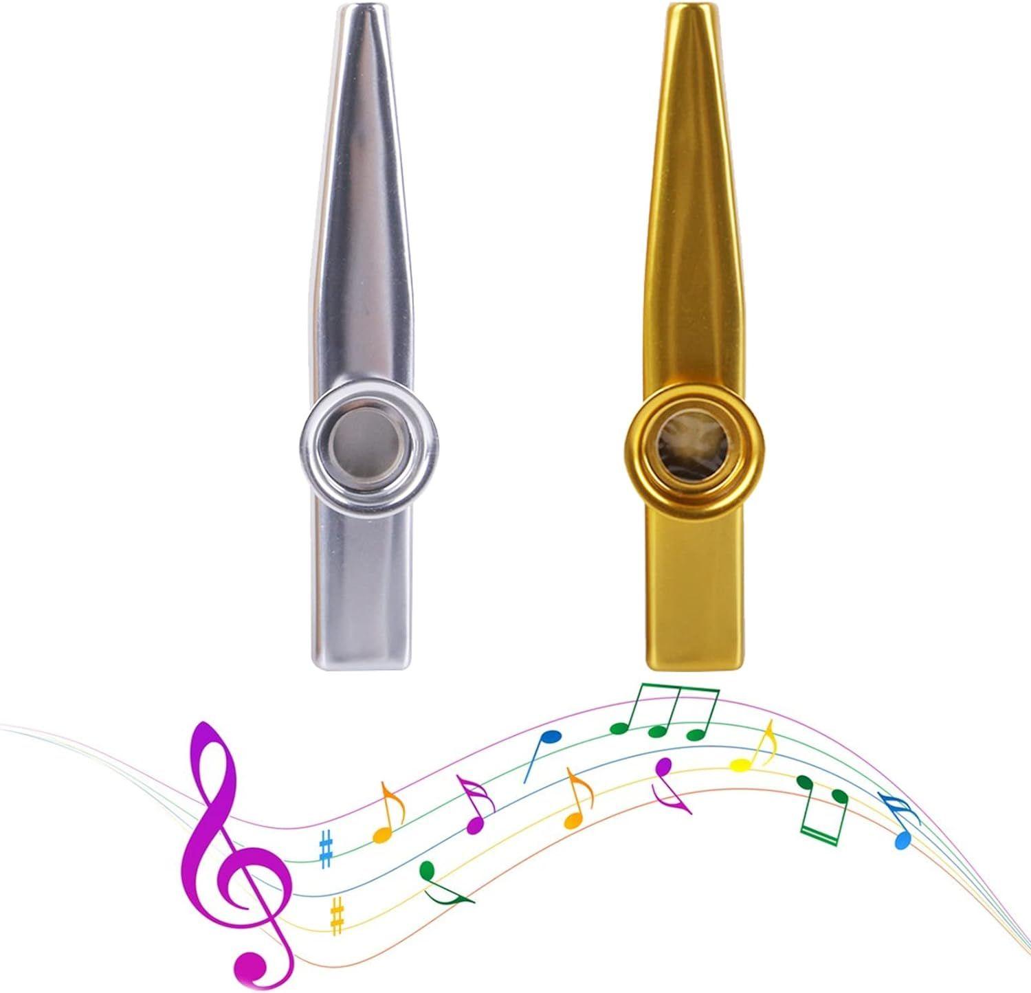 Kazoo métal, 6 pièces Instrument Kazoo Instruments de musique Flûte enfants  avec membrane Kazoo 