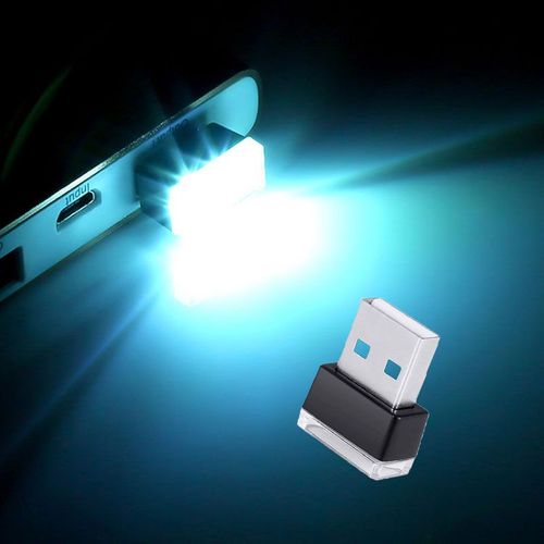 Mini Lumière Led Usb Pour Intérieur De Voiture, Ampoule Néon Décorative, Lumière Ambiante Universelle, Blanc, Bleu Glacier, Rouge, Escales Automatiques, 1 Pc