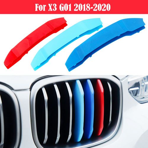 Bandes De Garniture De Calandre Avant De Course Automobile, Bmw Bery G01 2018 2019 2020 M, Accessoires De Voiture Power Performance, 3 Pièces