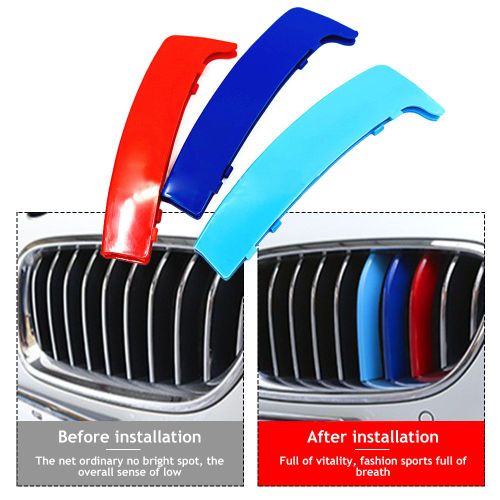 Couverture De Calandre De Voiture 3d, 3x M Style 2, Garniture De Clip Pour Bmw Série 1 E81 E82 E87 E88 2004 2005 2006 2007 2008 2009 2010 2011