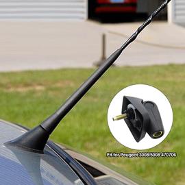 Mât d'antenne courte pour voiture, longueur 6.7cm, ABS, noir