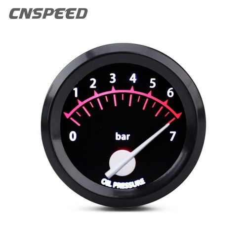 Manomètre De Pression D'huile 2 Pouces, 52mm, 0   7 Bar/0   100psi, Compteur De Pointeur De Course Universel Avec Capteur De Pression D'huile, Coque Noire, Châssis Noir