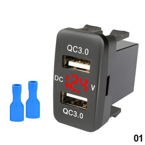 Double chargeur USB Voiture Chargeur rapide Prise de courant Qc3.0