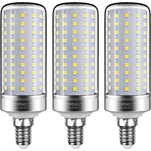 Ampoules Led E14 Blanc Neutre 4000k 25w 2500lm Candélabre Ampoules 200w Équivalent, \U2002argent Maïs Ampoules Led Lustre Décoratifs, Non Dimmable, Lot De 3[Den5280805]
