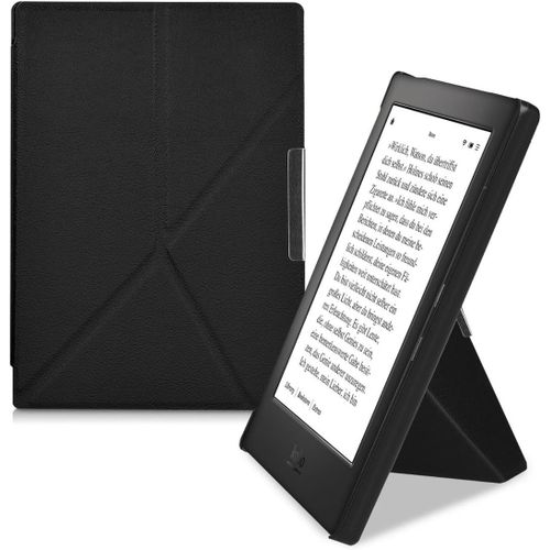 Housse rabat magnétique pour Kobo Aura H2O Edition 1 - Matériau similicuir - Anthracite discret