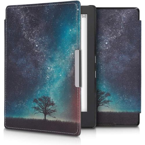 Étui Compatible Avec Kobo Aura H2o Edition 1 Coque - Étui À Rabat Magnétique Tablette Ereader Similicuir - Bleu-Gris-Noir[Ave5301333]