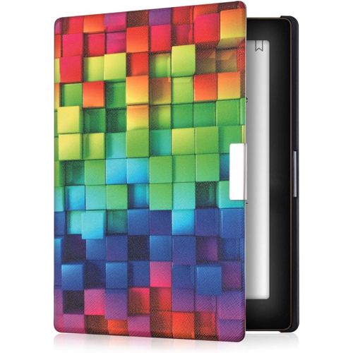 Étui Compatible Avec Kobo Aura Edition 1 Coque - Étui À Rabat Magnétique Tablette Ereader Similicuir - Multicolore-Vert-Bleu[Ave5301219]