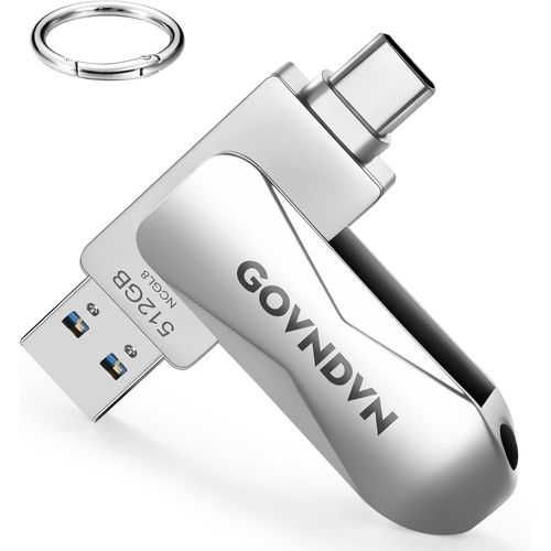 KGABERY-512 Go Clé Usb Pour Iphone 15,Iphone Cle Usb Pour Enregistrer Plus De Photos Et Vidéos,Clés Usb C Stockage Externe Pour Iphone 15 Série/Ipad/Android/Pc/Mac (512Go)