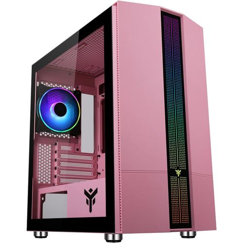 KGABERY-Boitier Mini Tour Micro Atx Liflig P41 Rgb Avec Panneau Vitré (Rose)