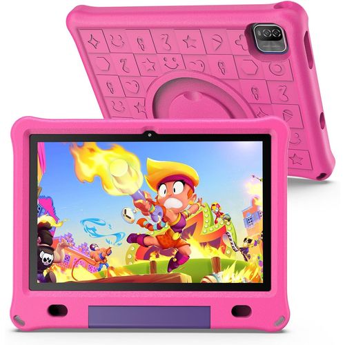 KGABERY-Tablette Android 12 Pour Enfants,Grand Écran 10 Pouces Ips Hd,3Gb+64Gb,Logiciel Pré-Installé Pour Enfants Iwawa,Contrôle Des Jeux Éducatifs,Tablette Wifi Avec Étui De Sécurité Pour Enfants