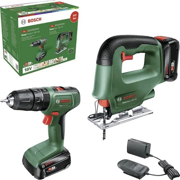 Perceuse-visseuse à percussion Bosch EasyImpact 18V-40 + scie sauteuse EasySaw 18V-70